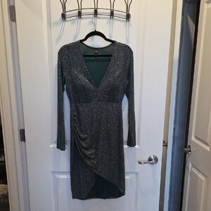 Windsor Shimmering Green Long Sleeve Dress